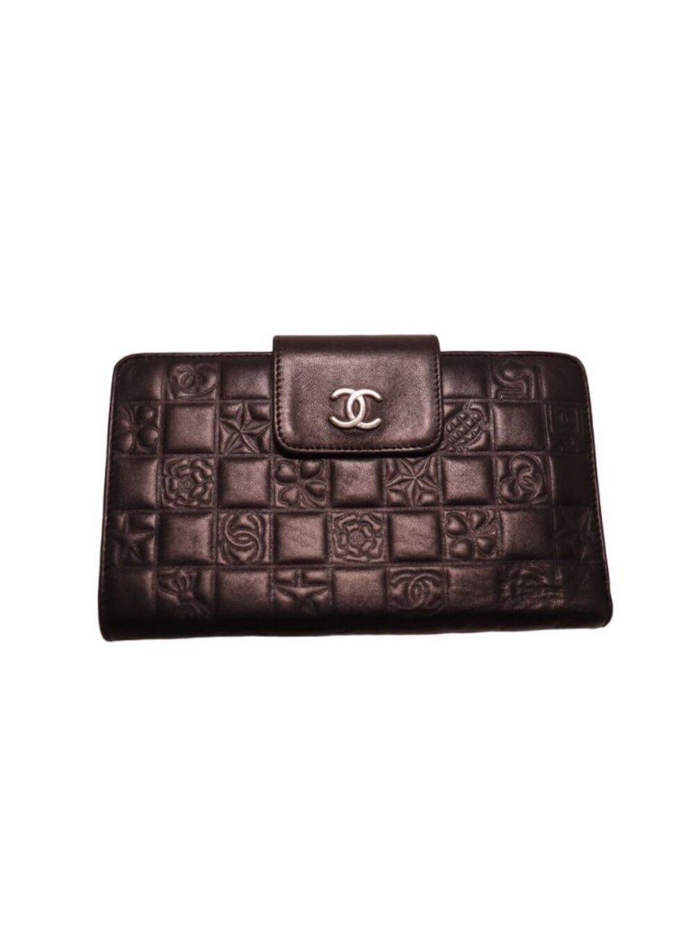 Chanel Icon Lambskin Kiss Lock Bifold Wallet